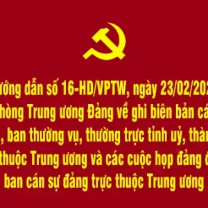 Hướng dẫn 16 của Văn phòng Trung ương Đảng