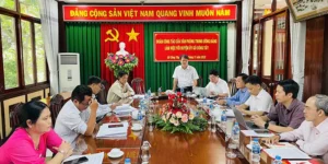 Đoàn công tác của Văn phòng Trung ương Đảng làm việc với Huyện ủy Gò Công Tây, tỉnh Tiền Giang về việc triển khai ứng dụng Công nghệ thông tin trong cơ quan Đảng (năm 2023).