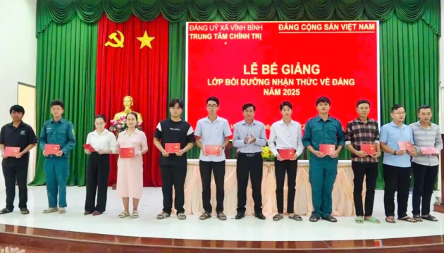 Lễ bế giảng Lớp bồi dưỡng lý luận chính trị dành cho đảng viên mới, khóa II, năm 2025