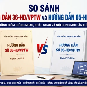 So sánh Hướng dẫn 05-HD/VPTW và Hướng dẫn 36-HD/VPTW