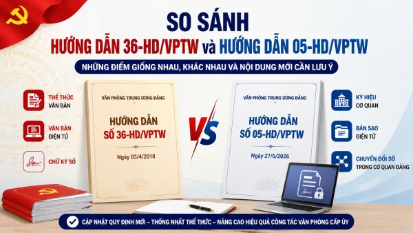 So sánh Hướng dẫn 05-HD/VPTW và Hướng dẫn 36-HD/VPTW