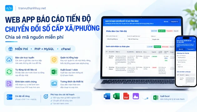 web app báo cáo chuyển đổi số xã phường